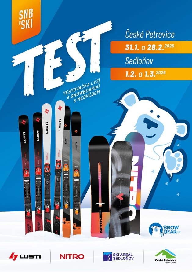 Testování lyží Lusti a snowboardů Nitro – Sedloňov